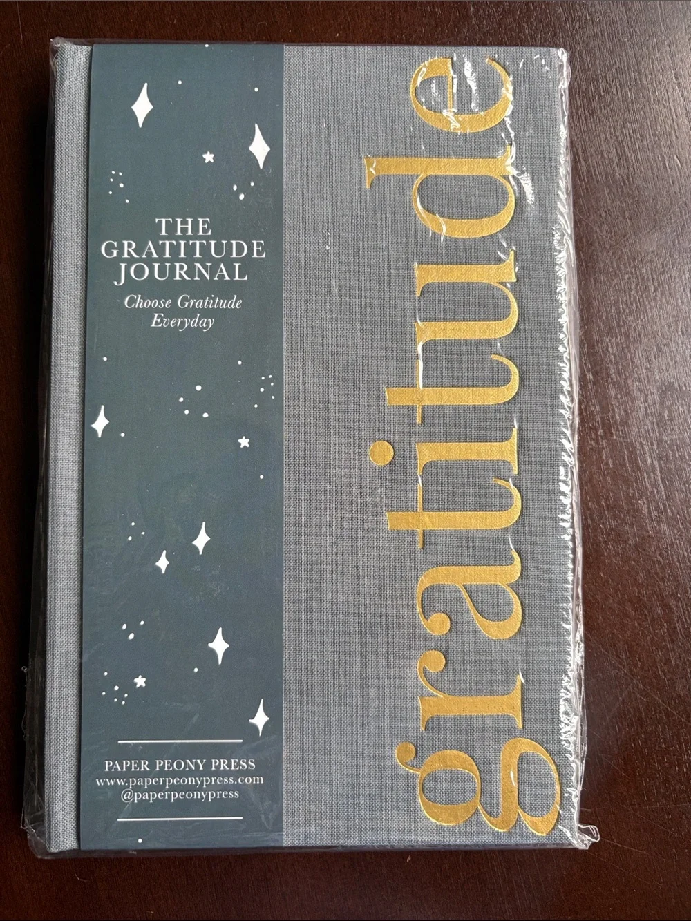 Paper Source Gray Gratitude Journal with Gold Lettering